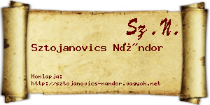 Sztojanovics Nándor névjegykártya